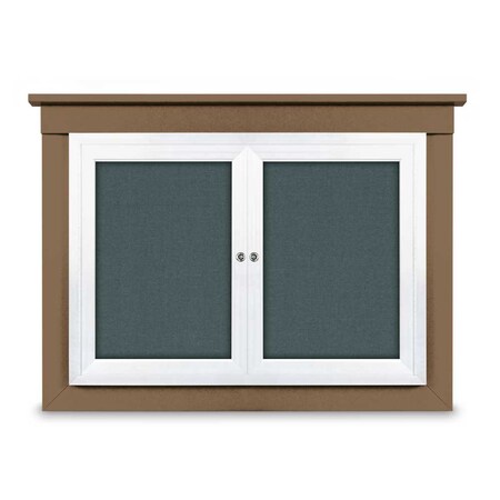 United Visual Products 18"x24" 1-Door Enclosed Letterboard, Header, White Vinyl/Cherry UV2620HD-CHERRY-WHITE